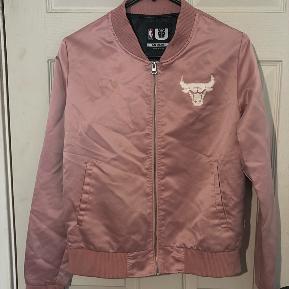 Chicago Bulls Jacket pink satin NBA